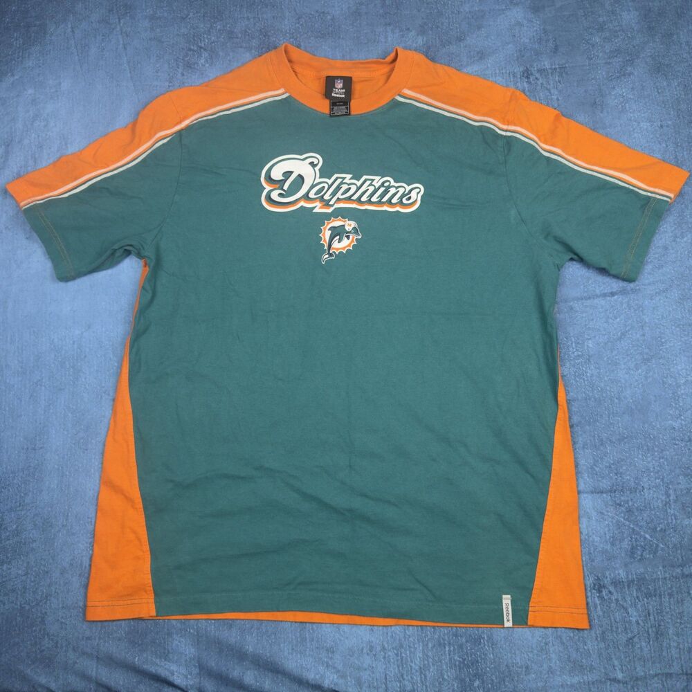 Reebok Miami Dolphins Colorblock Tee Mens 2XL NFL